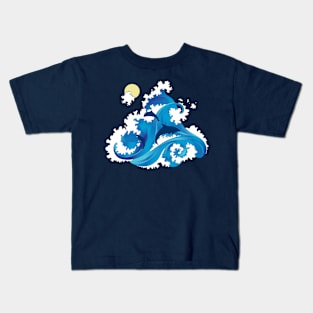 Big Waves and Dolphins Playing Kids T-Shirt